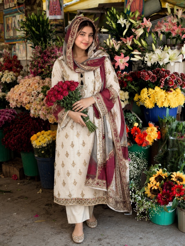 Ivory Premium Muslin Suit [MS011]