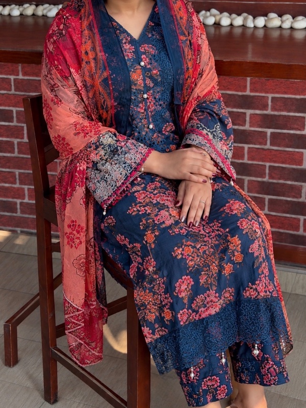Midnight blue floral paksuit [PC051]